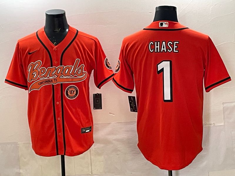 Men Cincinnati Bengals #1 Chase Orange Joint Name 2025 Nike Limited NFL Jersey style 6
